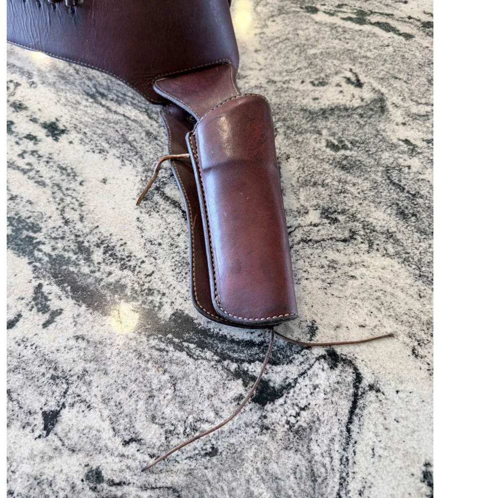 Siegle's Oakland Calif Vintage Leather Western Gun Belt Holster Scout 395 Brown